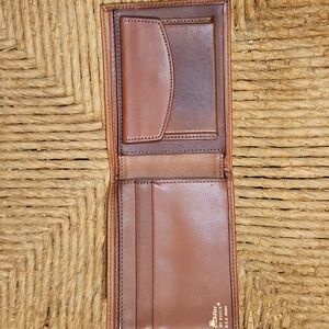 BOSCA Caddler Men's "Old Leather" Bifold Wallet w/Coin Pocket-Cognac-Vintage